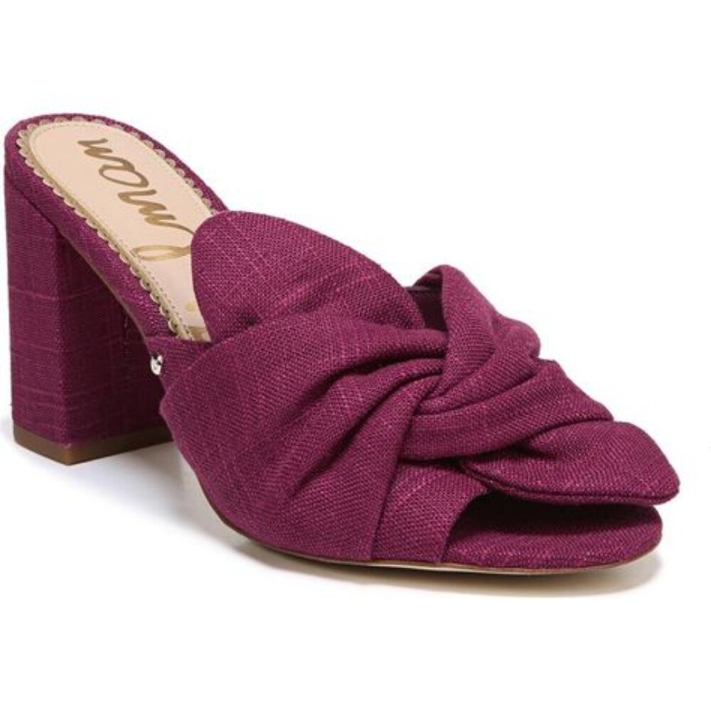 Sam Edelman Oda Slide Sandal Raspberry Linen Sz 7.5